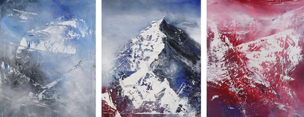 © Hans Peter Perner Gletschersfumato Tryptichon Acryl / Leinwand 2025